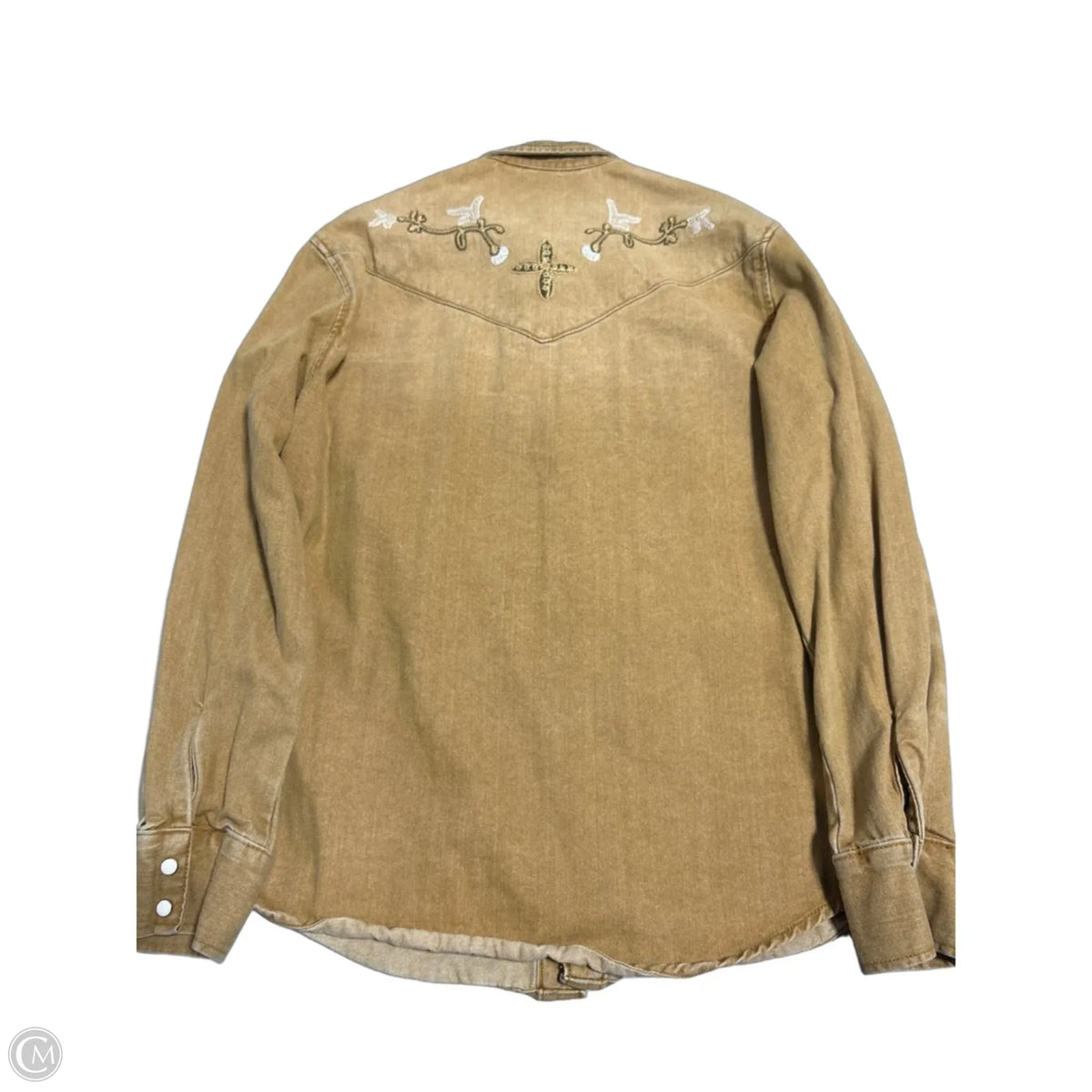 Top Long Sleeve By Cmc In Brown, Size: S