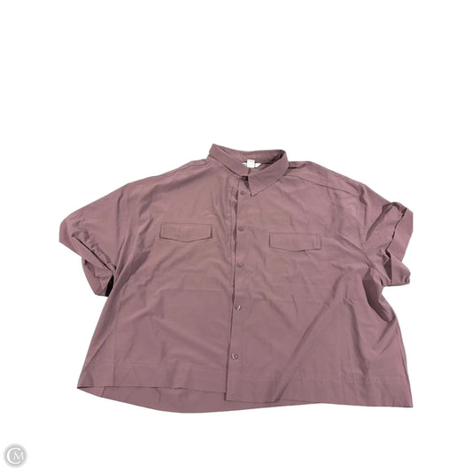 Top Short Sleeve By Athleta In Purple, Size: 2x