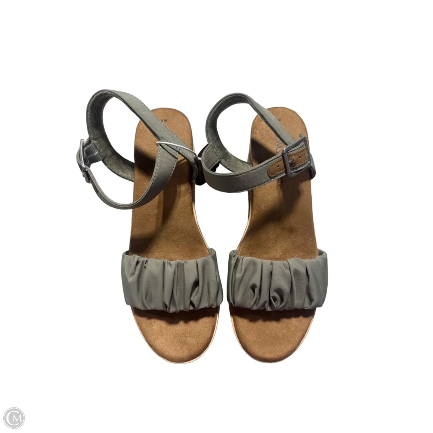 Sandals Heels Wedge By Toms In Green, Size: 9
