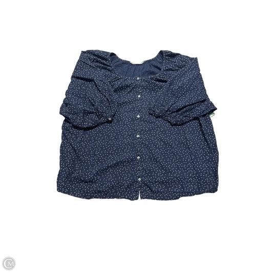 Top Long Sleeve By Lc Lauren Conrad In Blue, Size: 2x
