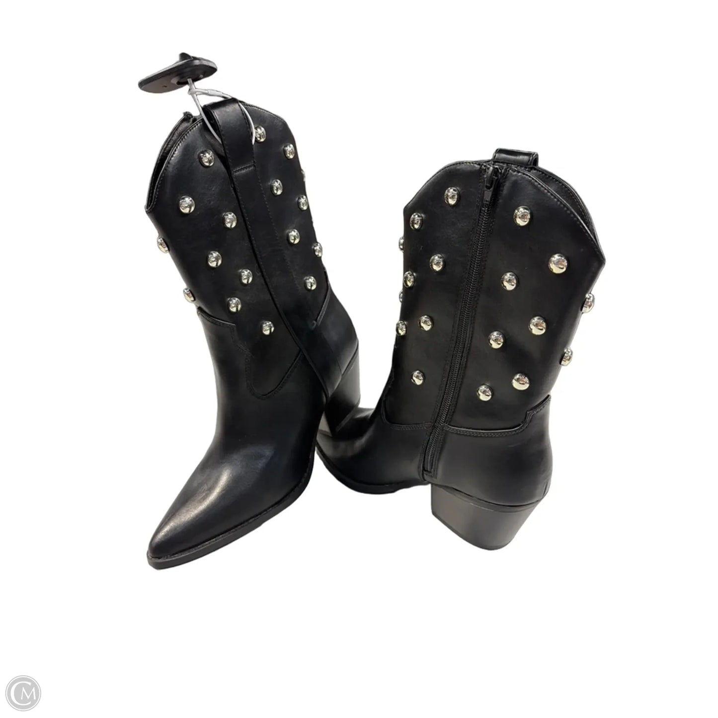 Boots Mid-calf Heels By Time And Tru In Black, Size: 9