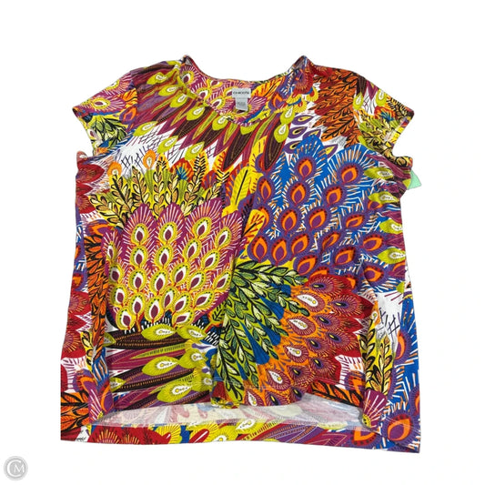 Top Short Sleeve By Chicos In Multi-colored, Size: Xl