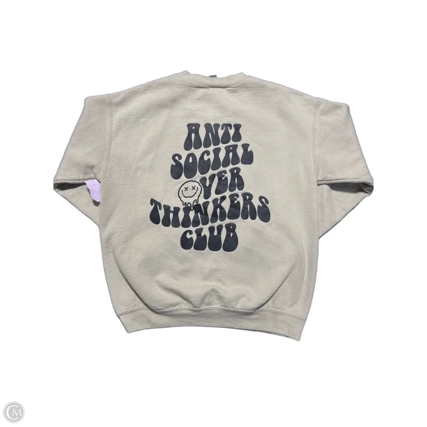 Top Long Sleeve By Gildan In Beige, Size: M
