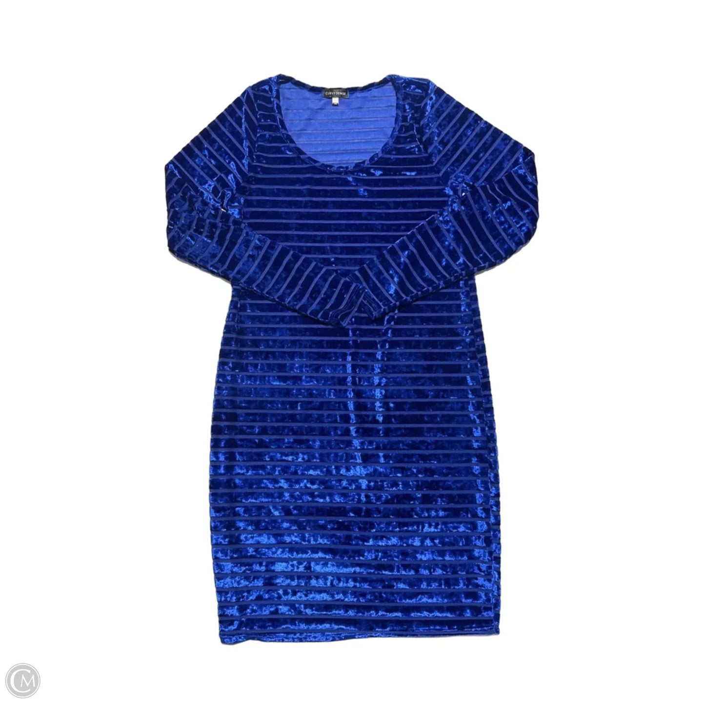 Dress Casual Midi By Cmc In Blue, Size: 1x