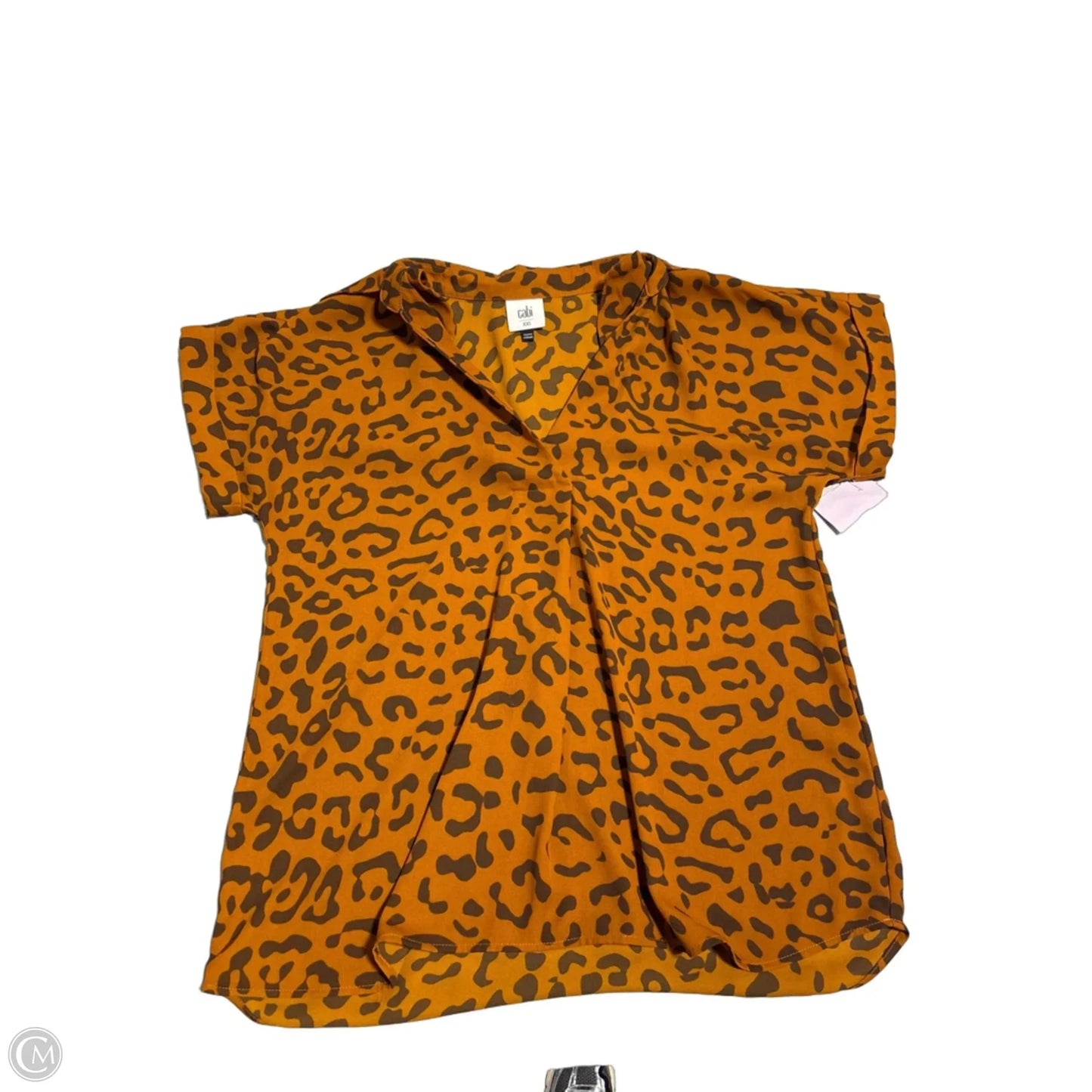 Blouse Short Sleeve By Cabi In Animal Print, Size: Xxs