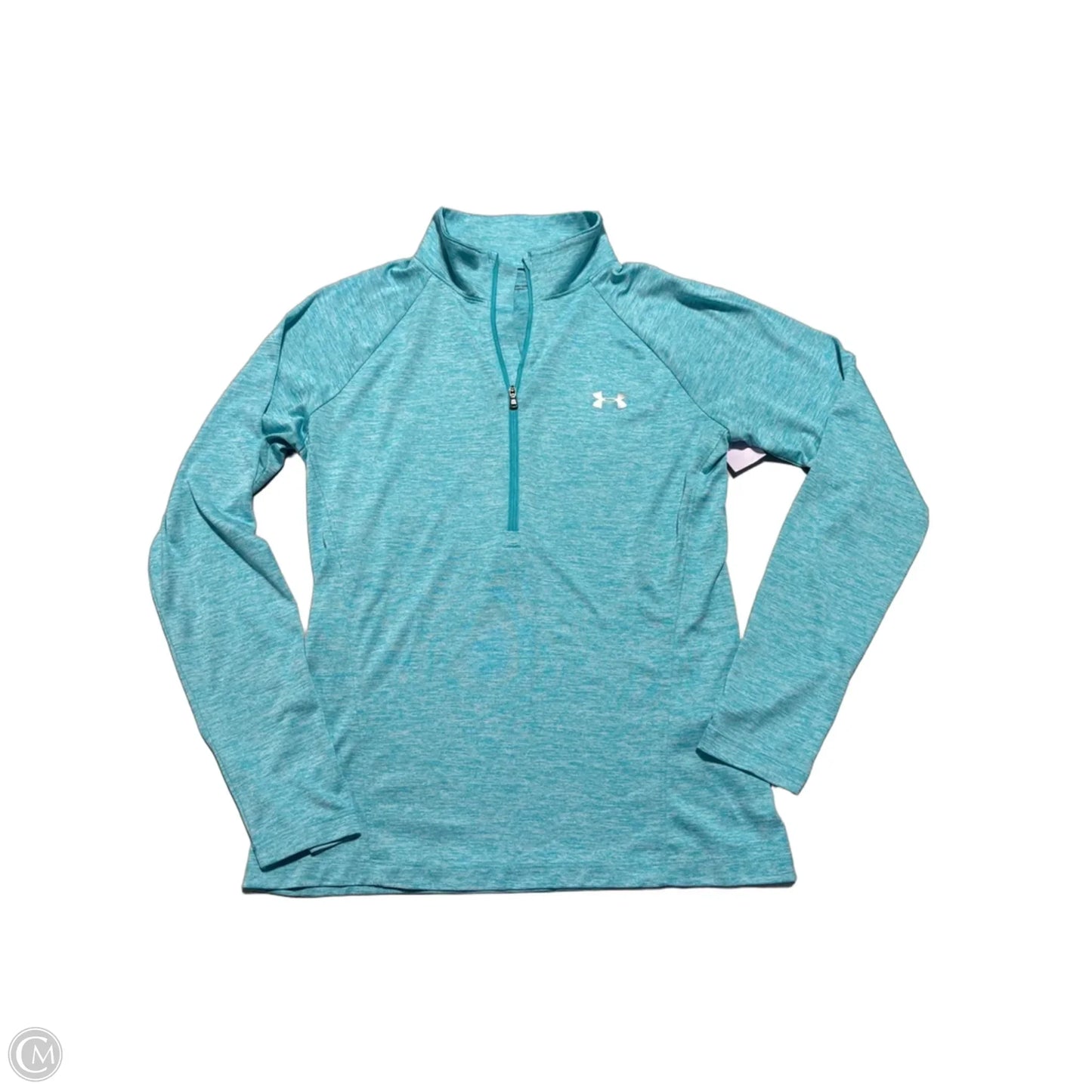 Athletic Top Long Sleeve Collar By Under Armour In Blue, Size: M