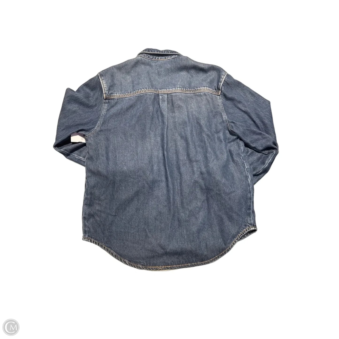 Top Long Sleeve By Good American In Blue, Size: L