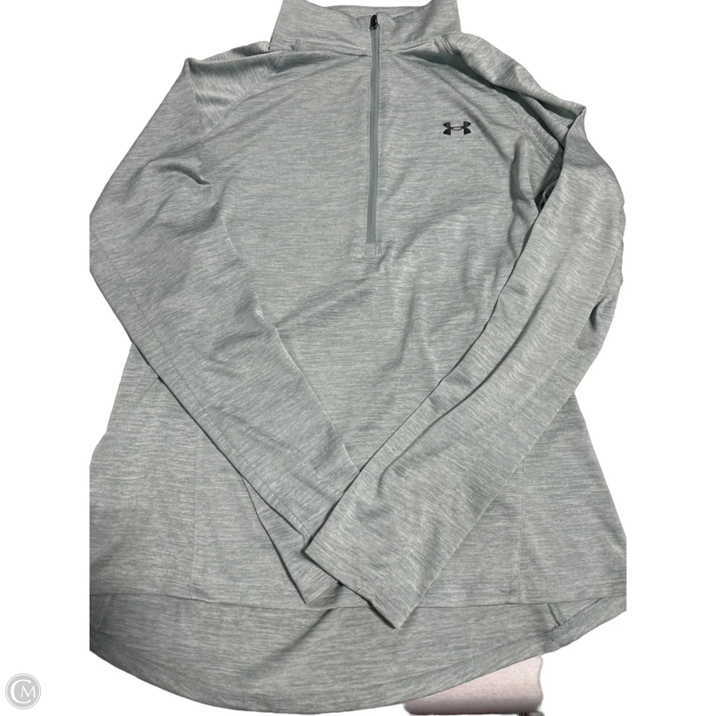 Athletic Top Long Sleeve Collar By Under Armour In Blue, Size: L