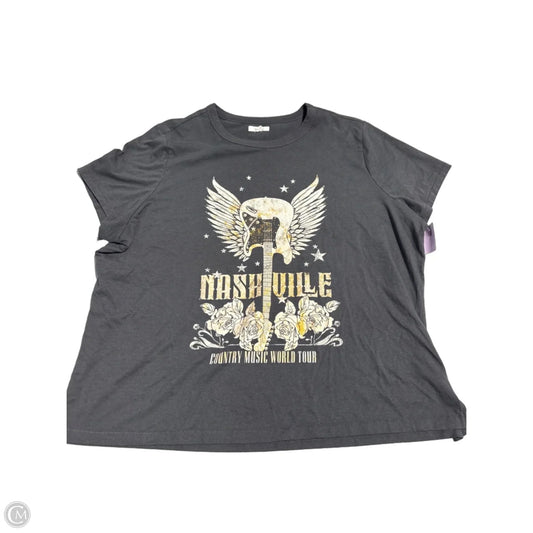 Top Short Sleeve By Maurices In Grey, Size: 2x