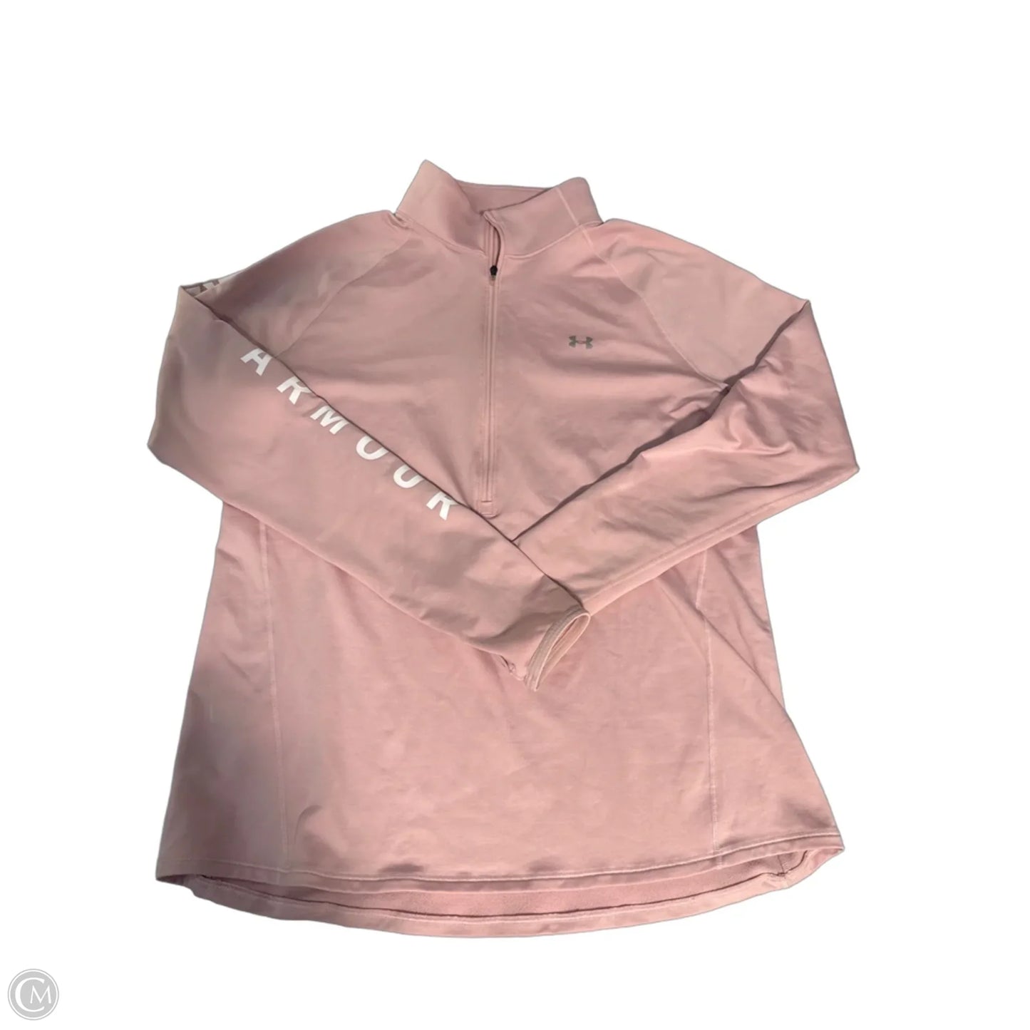 Athletic Top Long Sleeve Collar By Under Armour In Pink, Size: Xl