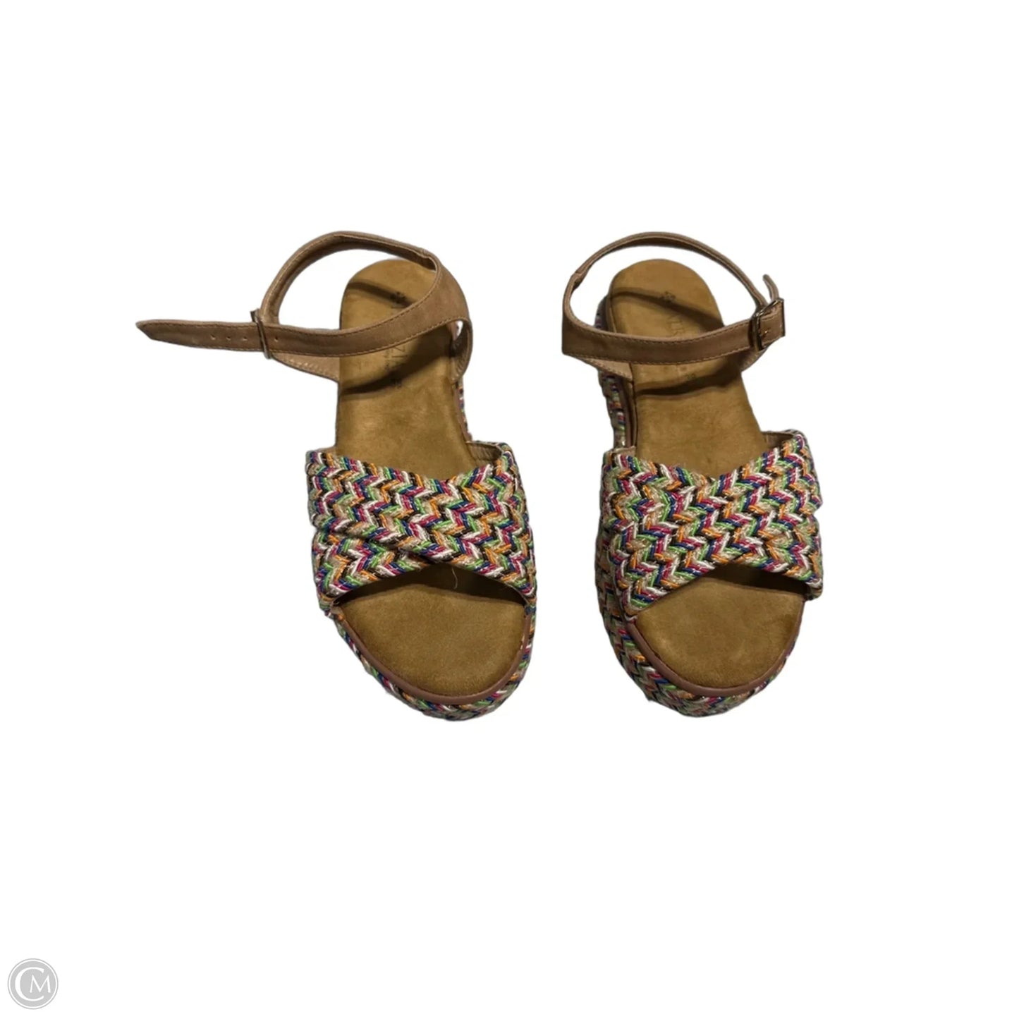 Sandals Heels Block By Spring Step In Brown, Size: 7.5