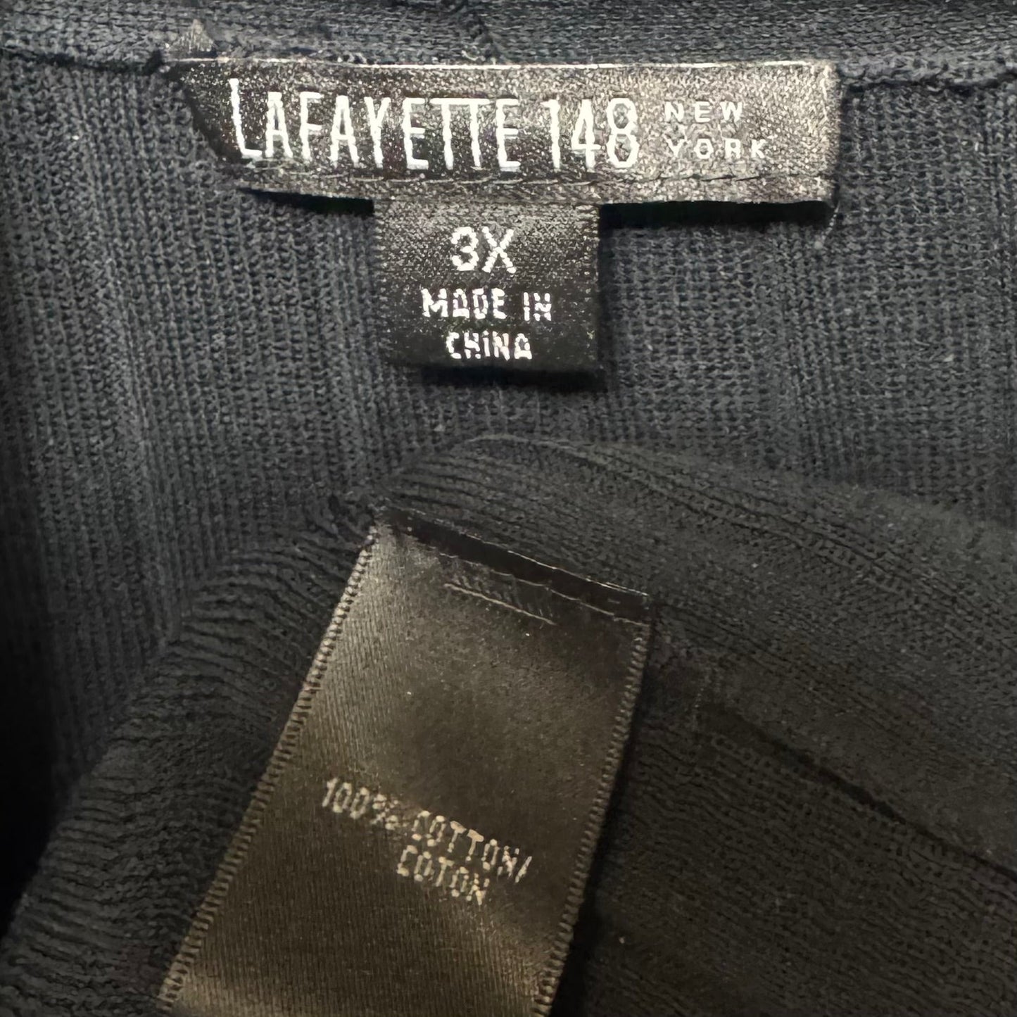 Pleated Sweater Cardigan Designer By Lafayette 148 In Black, Size: 3X