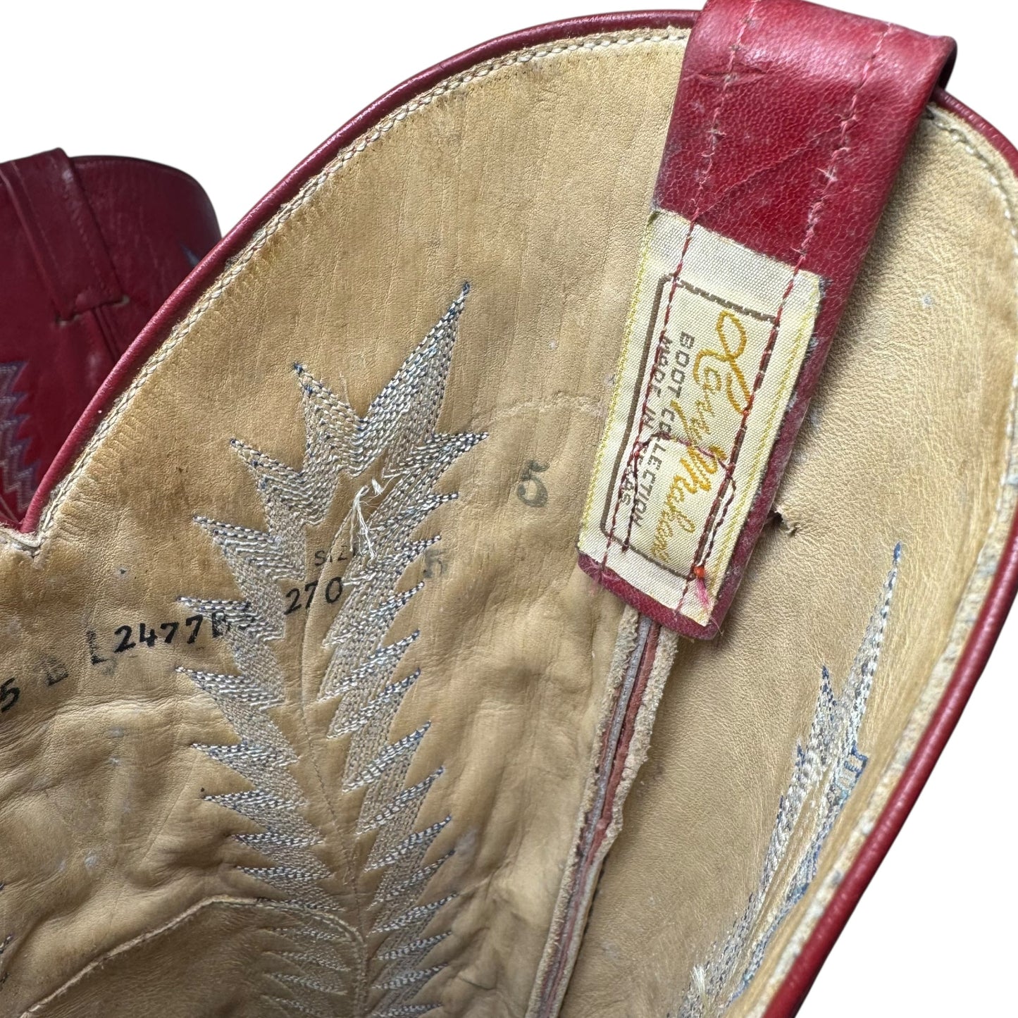 Vintage Embroidered Boots Western By Larry Mahan’s In Red, Size: 5
