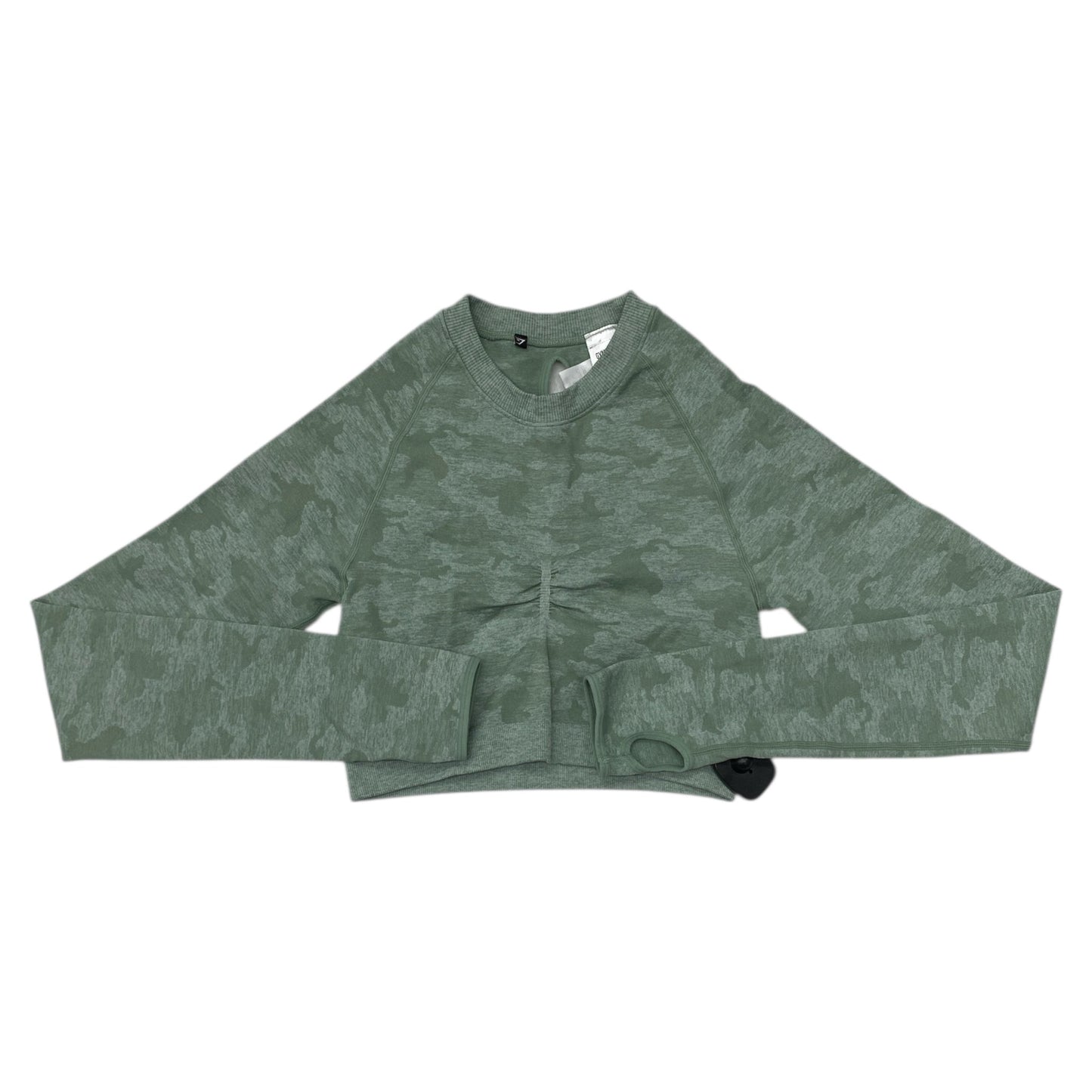 Athletic Top Ls Crewneck By Gym Shark In Camouflage Print, Size:M