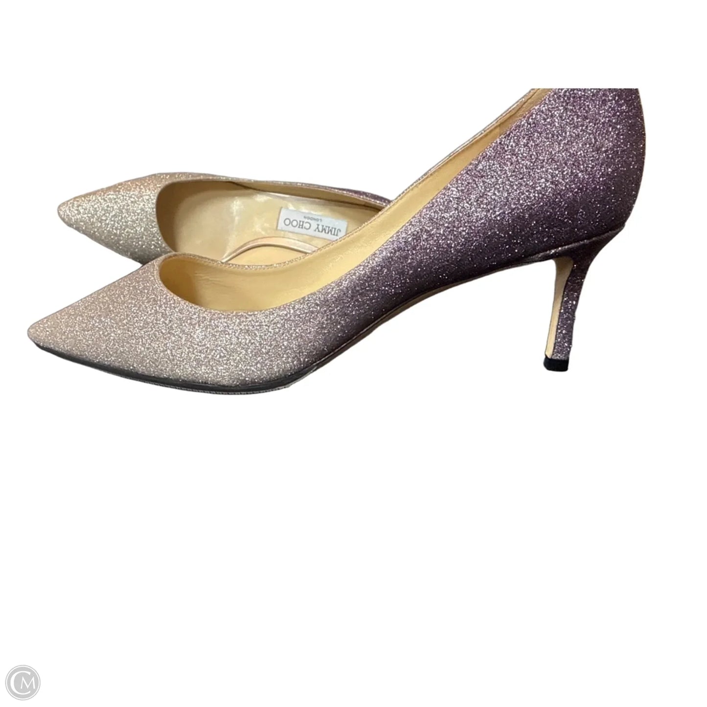 Shoes Luxury Designer By Jimmy Choo In Grey & Purple, Size: 8.5