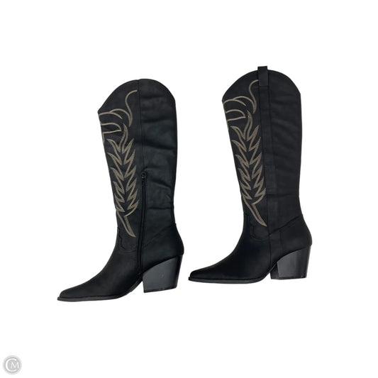 Boots Knee Heels By Qupid In Black, Size: 9