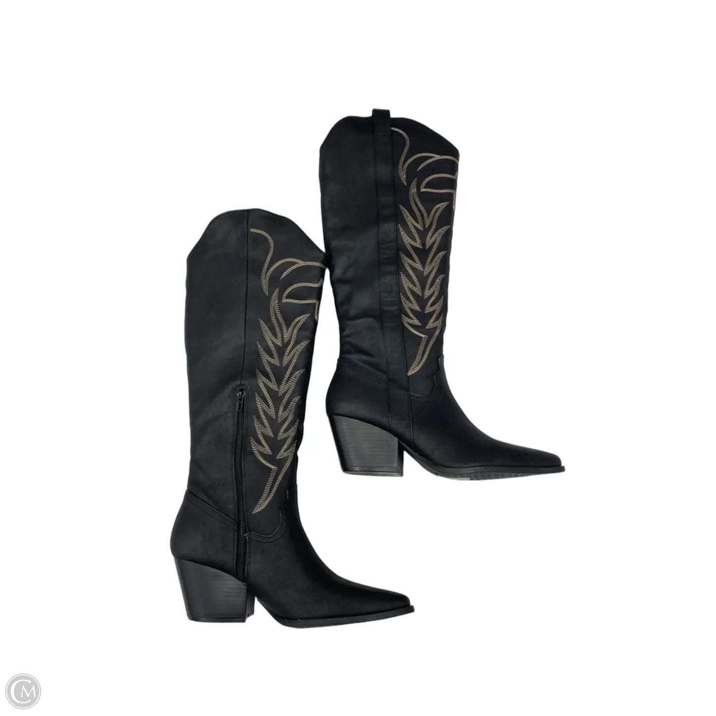 Boots Knee Heels By Qupid In Black, Size: 9