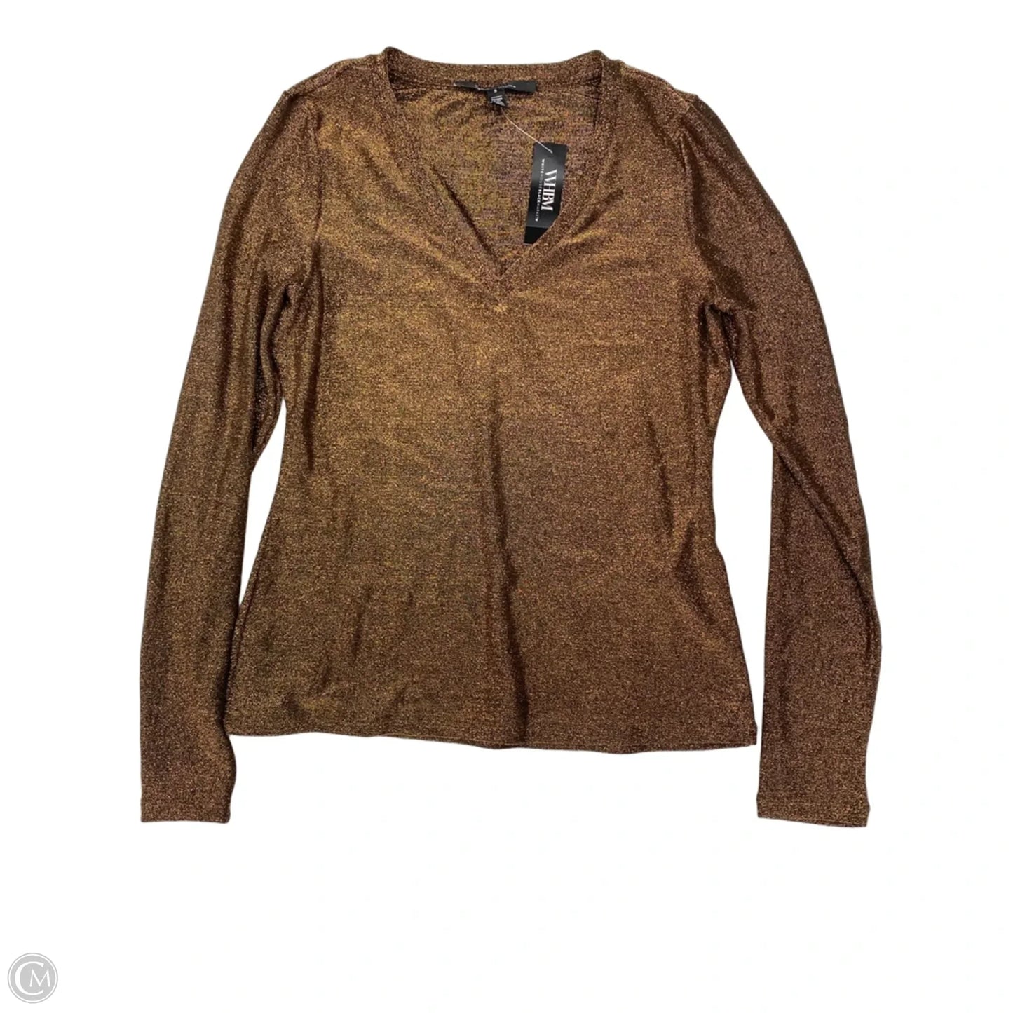 Top Long Sleeve By White House Black Market In Gold, Size: S