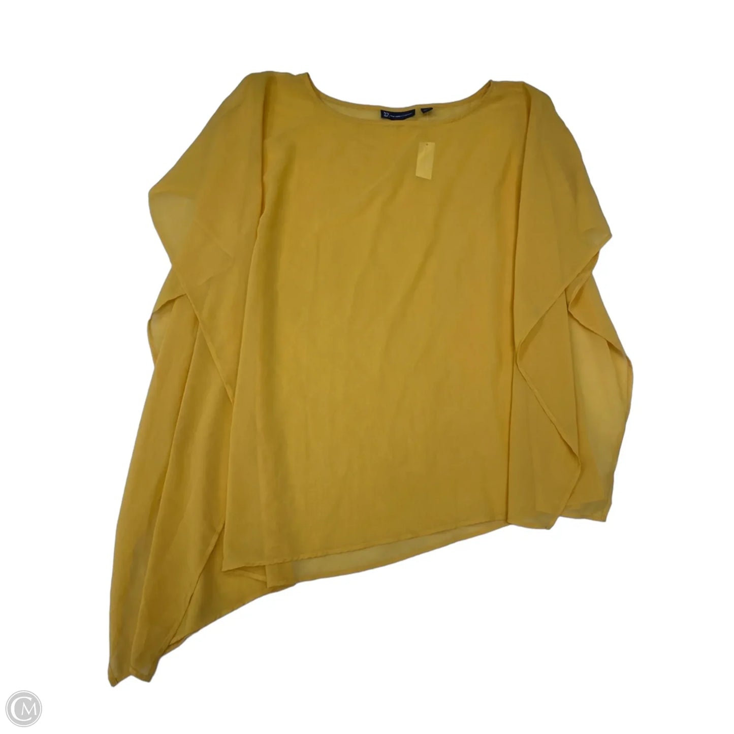 Blouse Short Sleeve By New York And Co In Yellow, Size: Xl