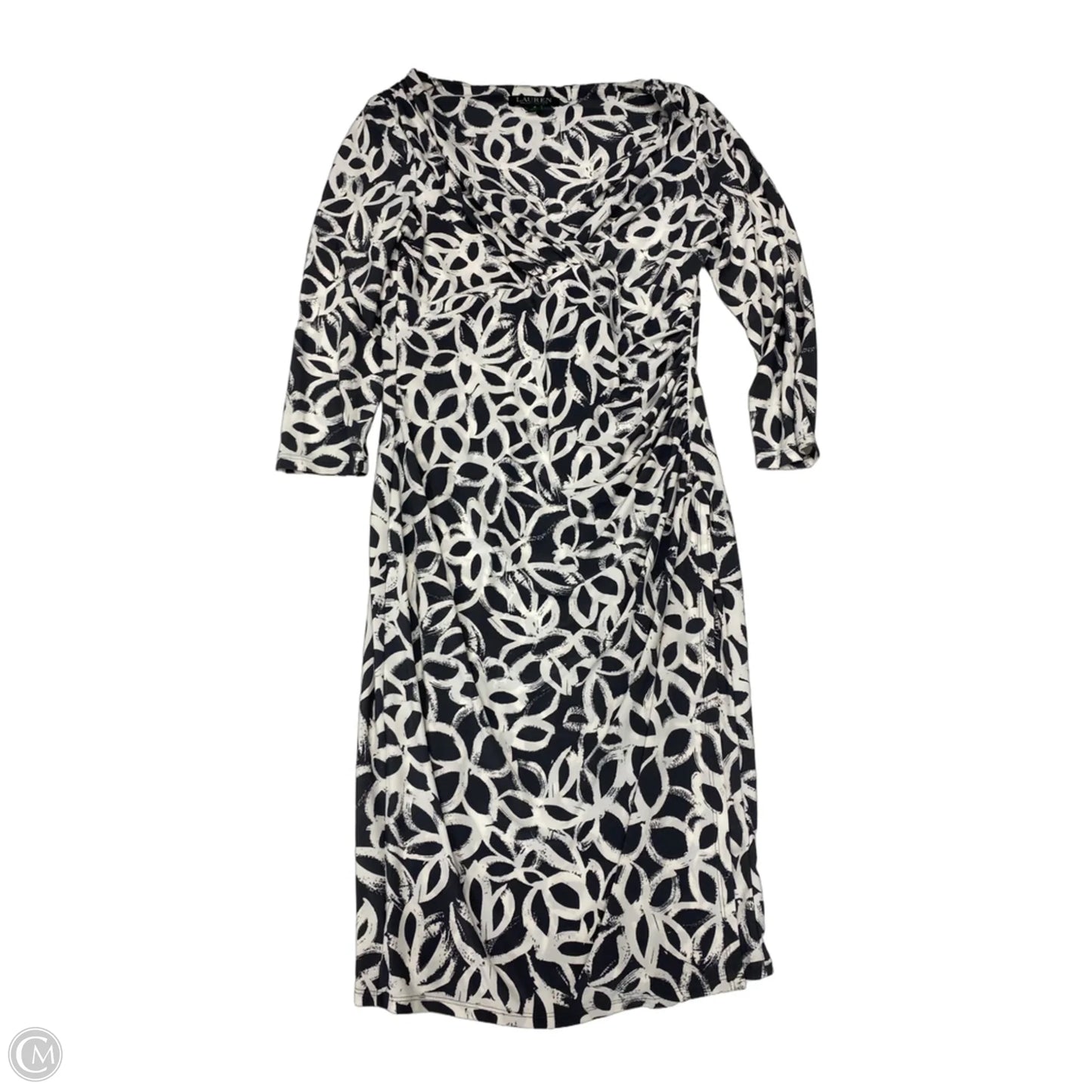 Dress Work By Lauren By Ralph Lauren In Grey & White, Size: 8