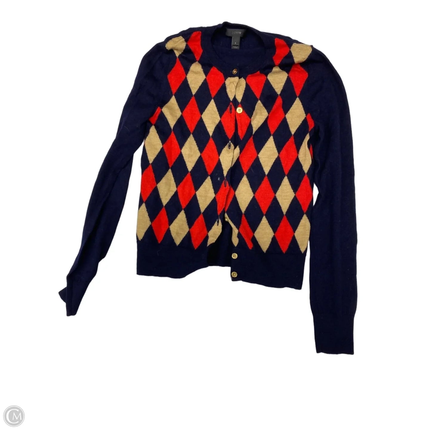 Sweater Cardigan By J. Crew In Blue & Red, Size: S