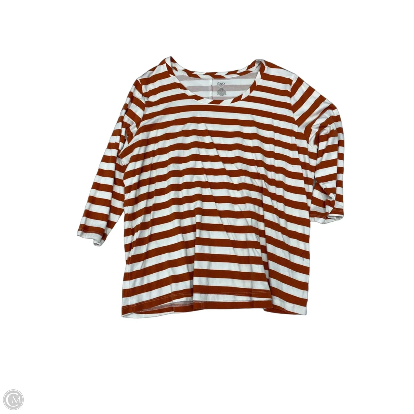Top 3/4 Sleeve By Cato In Striped Pattern, Size: 1x
