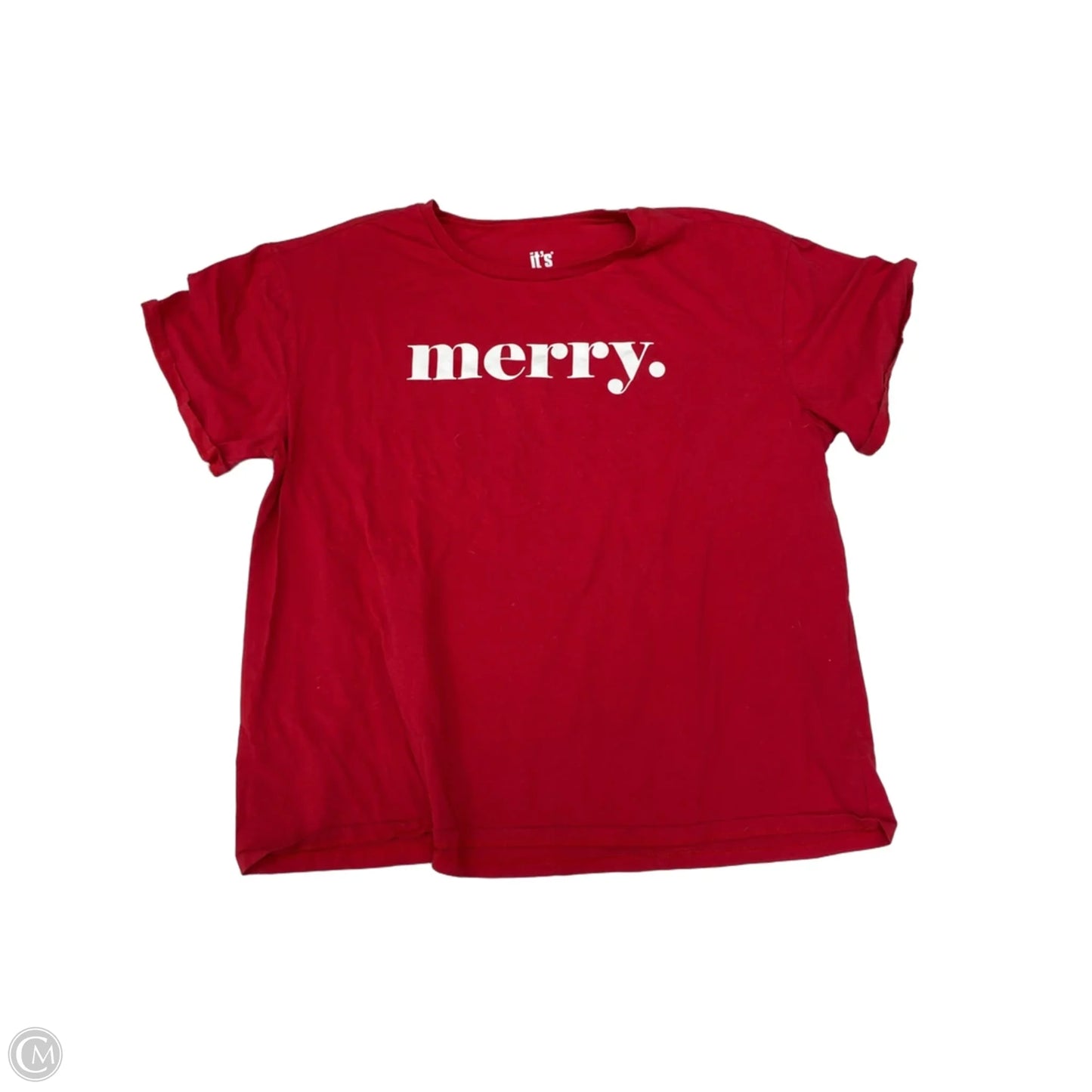 Top Short Sleeve By Its Us In Red, Size: 1x