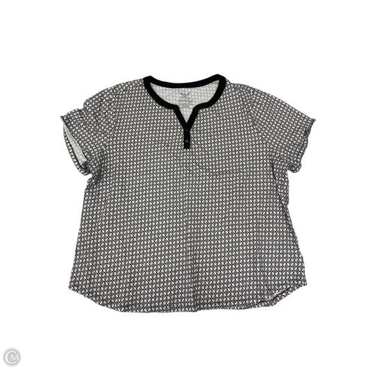 Top Short Sleeve By Faded Glory In Black & White, Size: 2x