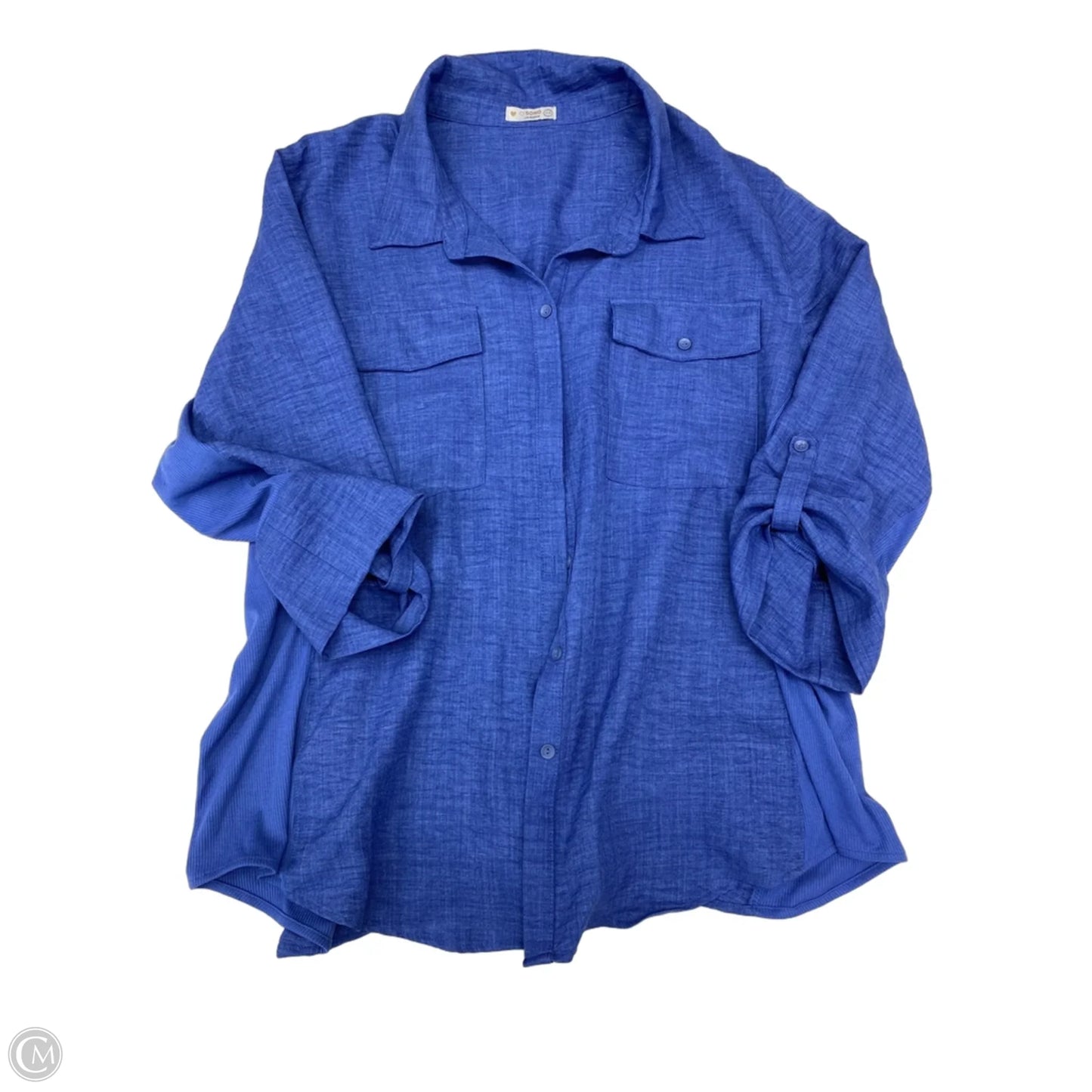 Top 3/4 Sleeve By Clothes Mentor In Blue, Size: 3x