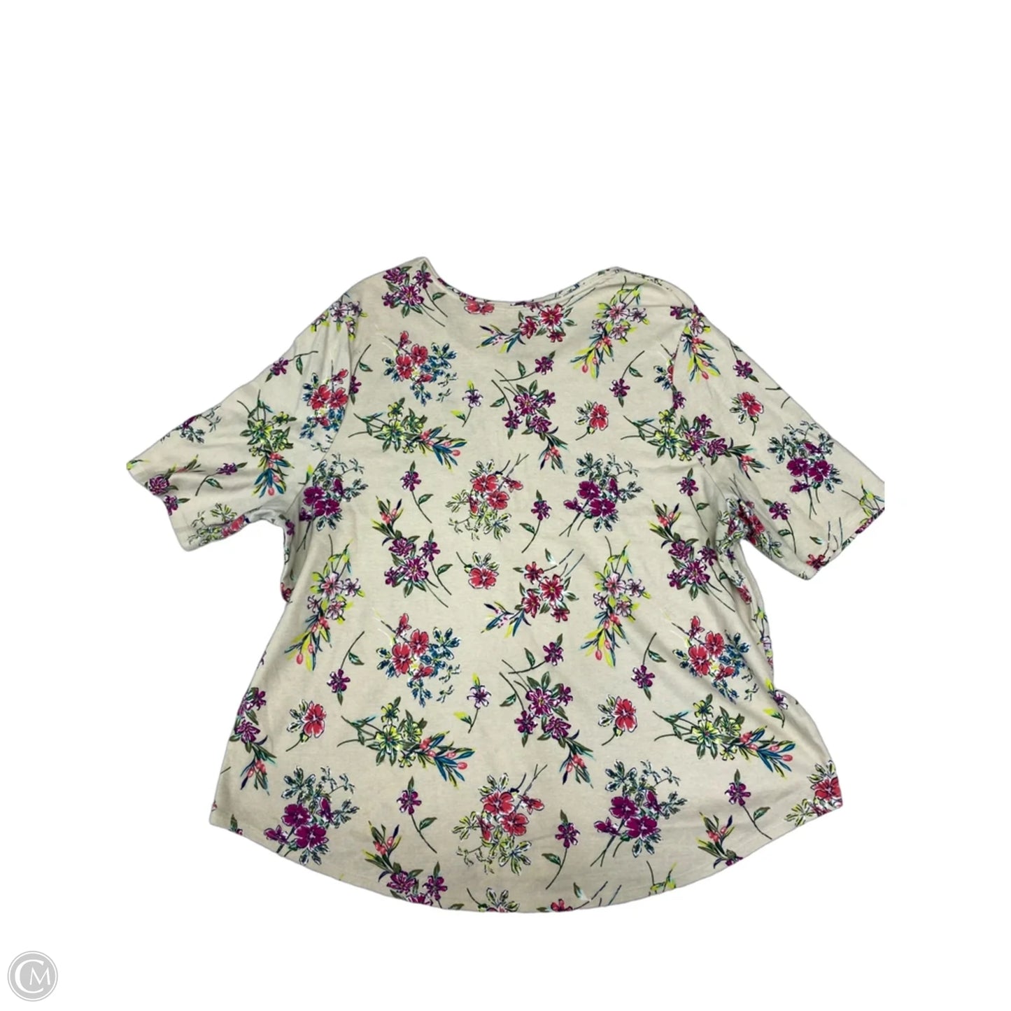 Top Short Sleeve By Time And Tru In Floral Print, Size: 3x