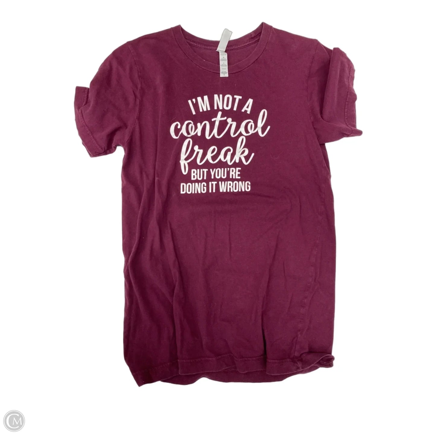 Top Short Sleeve By Bella + Canvas In Maroon, Size: S