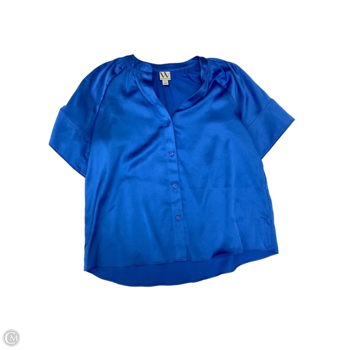 Blouse Short Sleeve By Worthington In Blue, Size: S