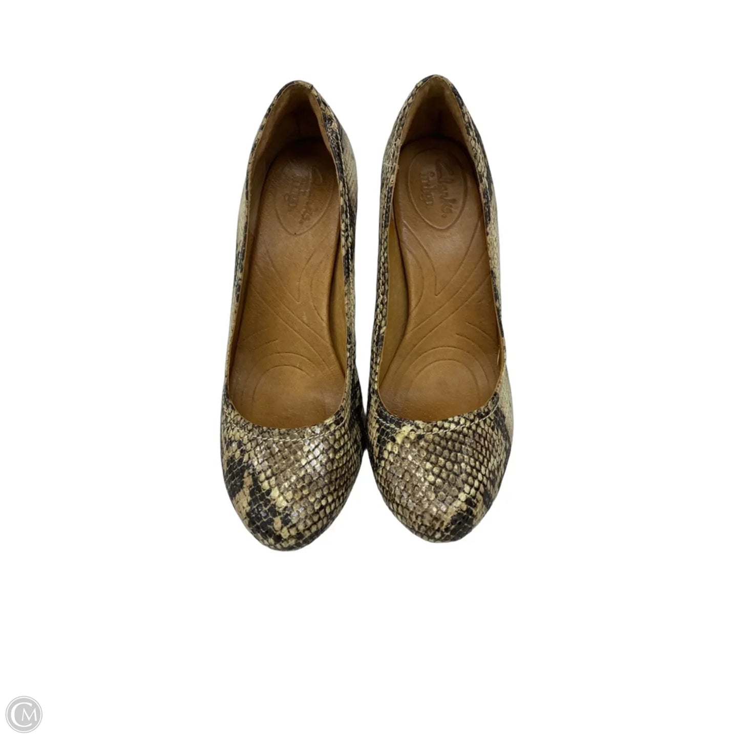 Shoes Heels Wedge By Clarks In Snakeskin Print, Size: 8.5