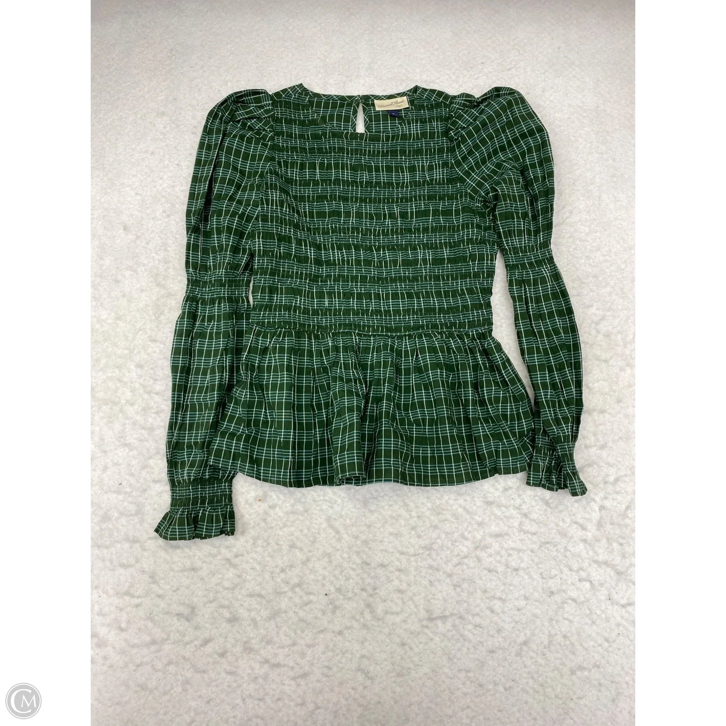 Top Long Sleeve By Universal Thread In Plaid Pattern, Size: Xs