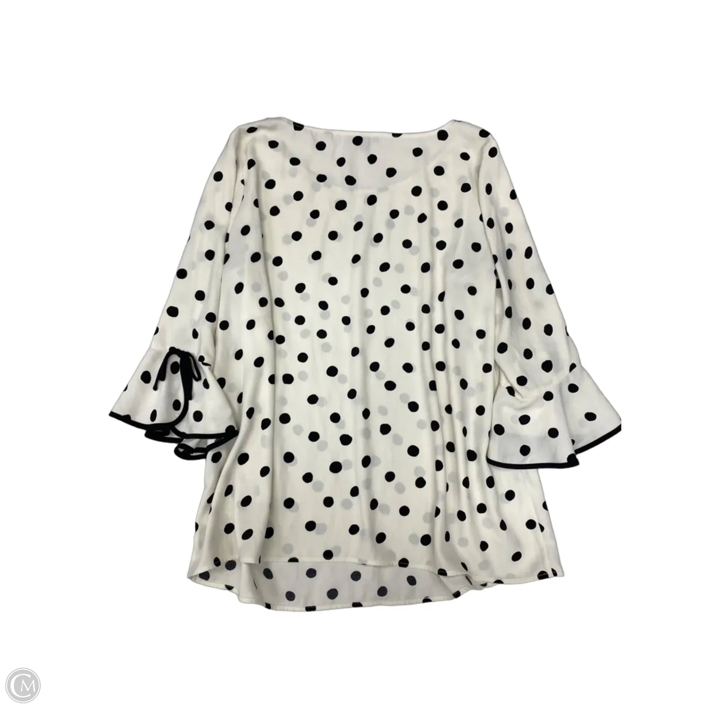 Blouse 3/4 Sleeve By Talbots In Black & Cream, Size: 1x