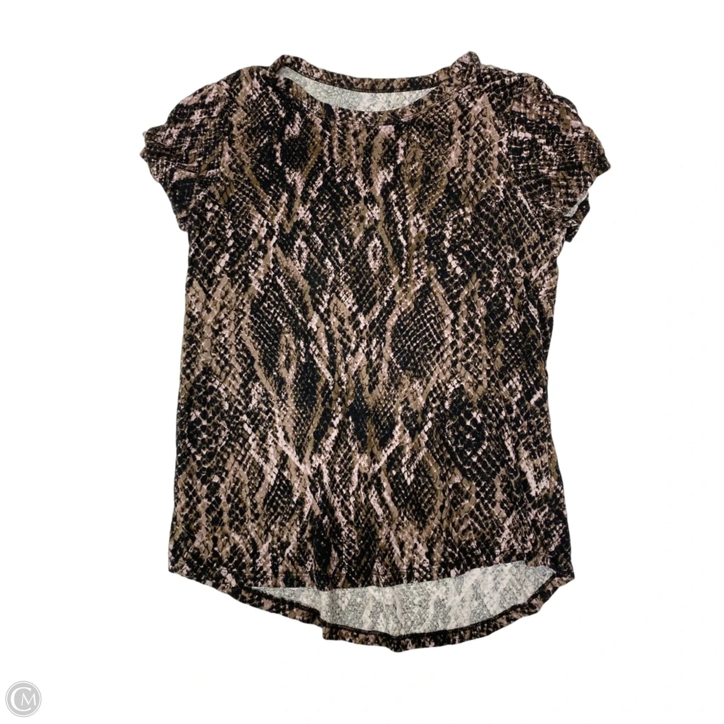 Top Short Sleeve By Clothes Mentor In Snakeskin Print, Size: S