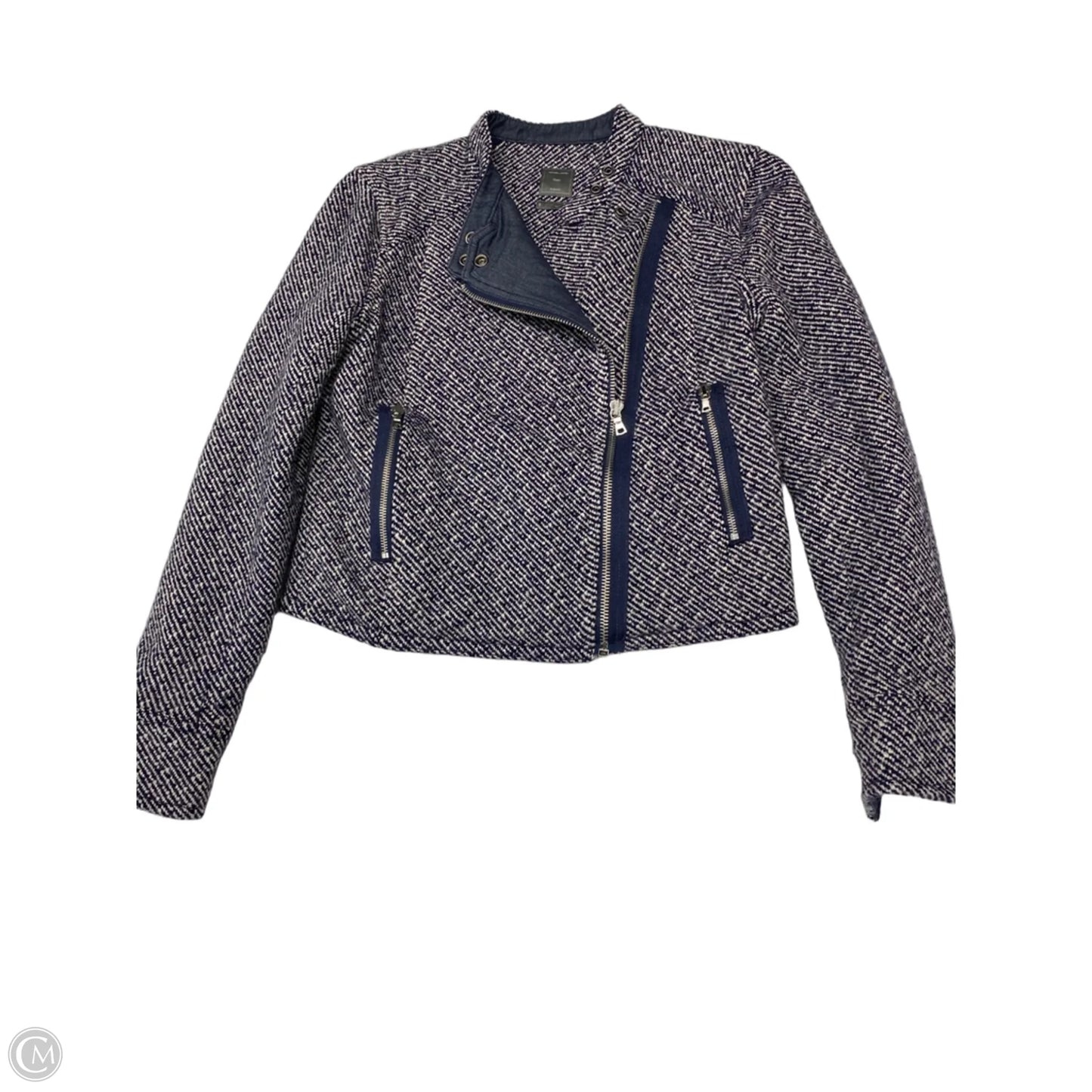 Jacket Moto By Gap In Blue, Size: S