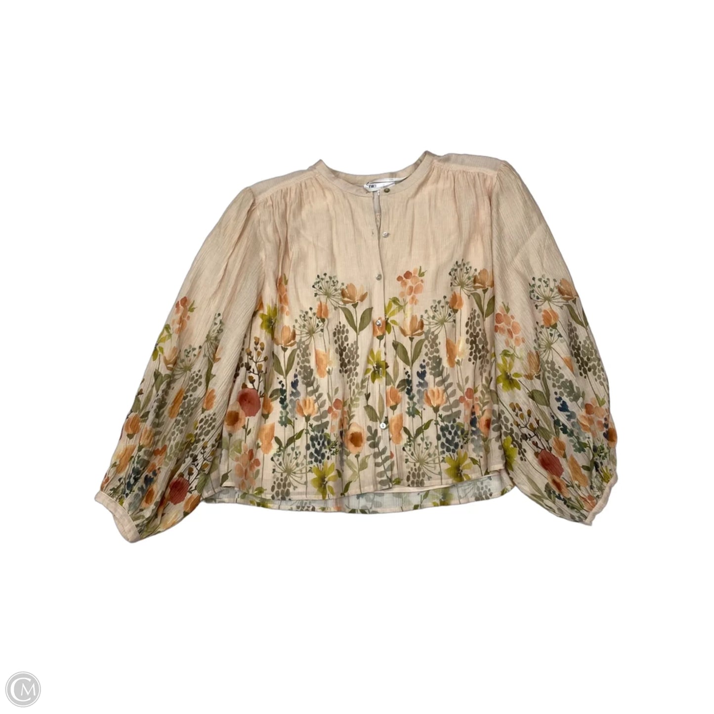 Blouse 3/4 Sleeve By Dr2 In Floral Print, Size: Xl