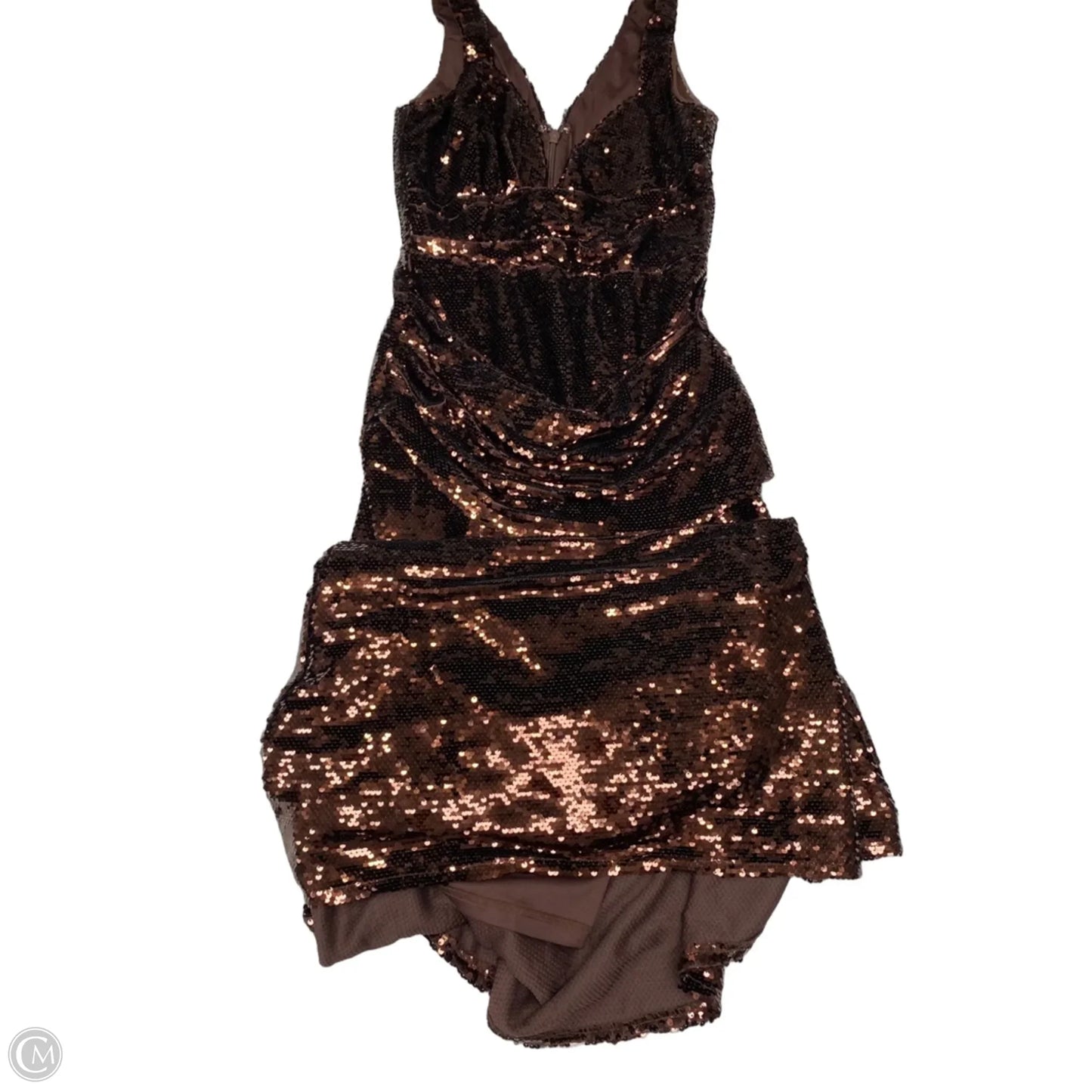 Dress Party Long By Fashion Nova In Brown, Size: L