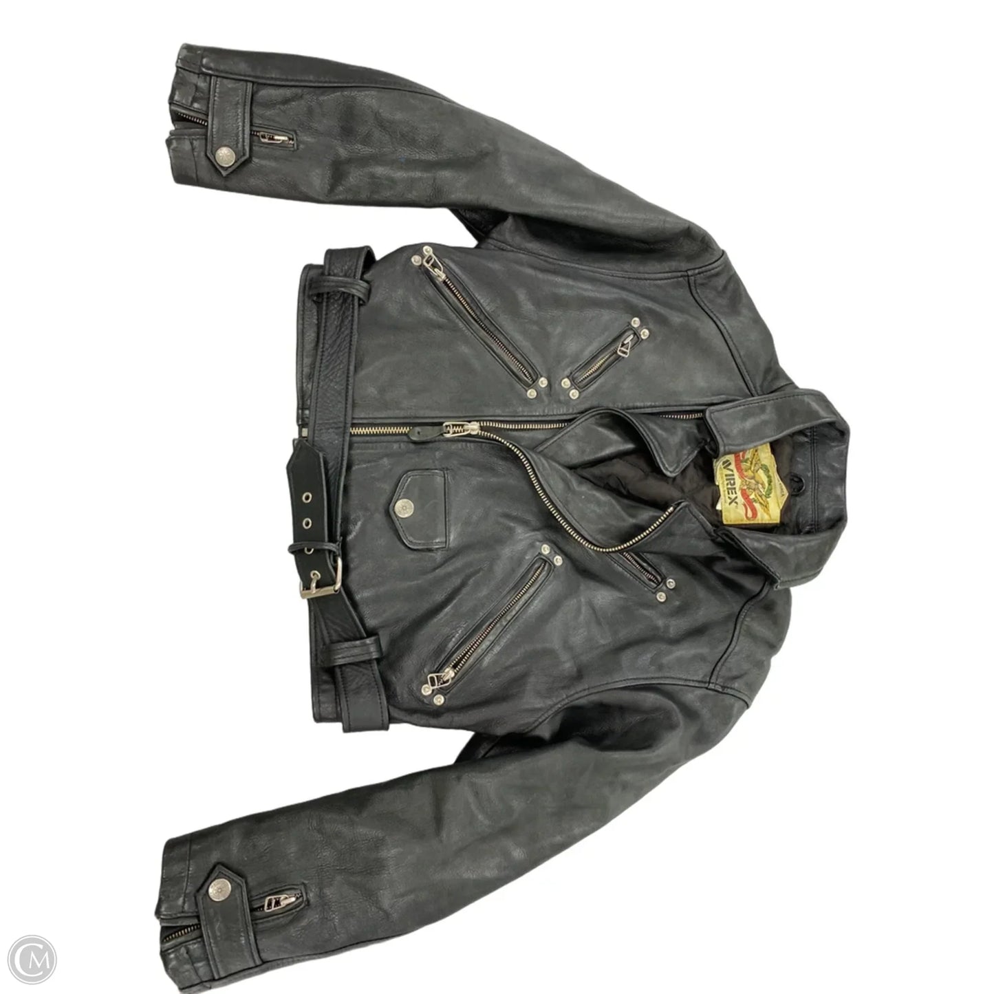 Jacket Moto Leather By Cma In Black, Size: L