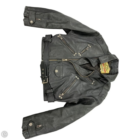 Jacket Moto Leather By Cma In Black, Size: L