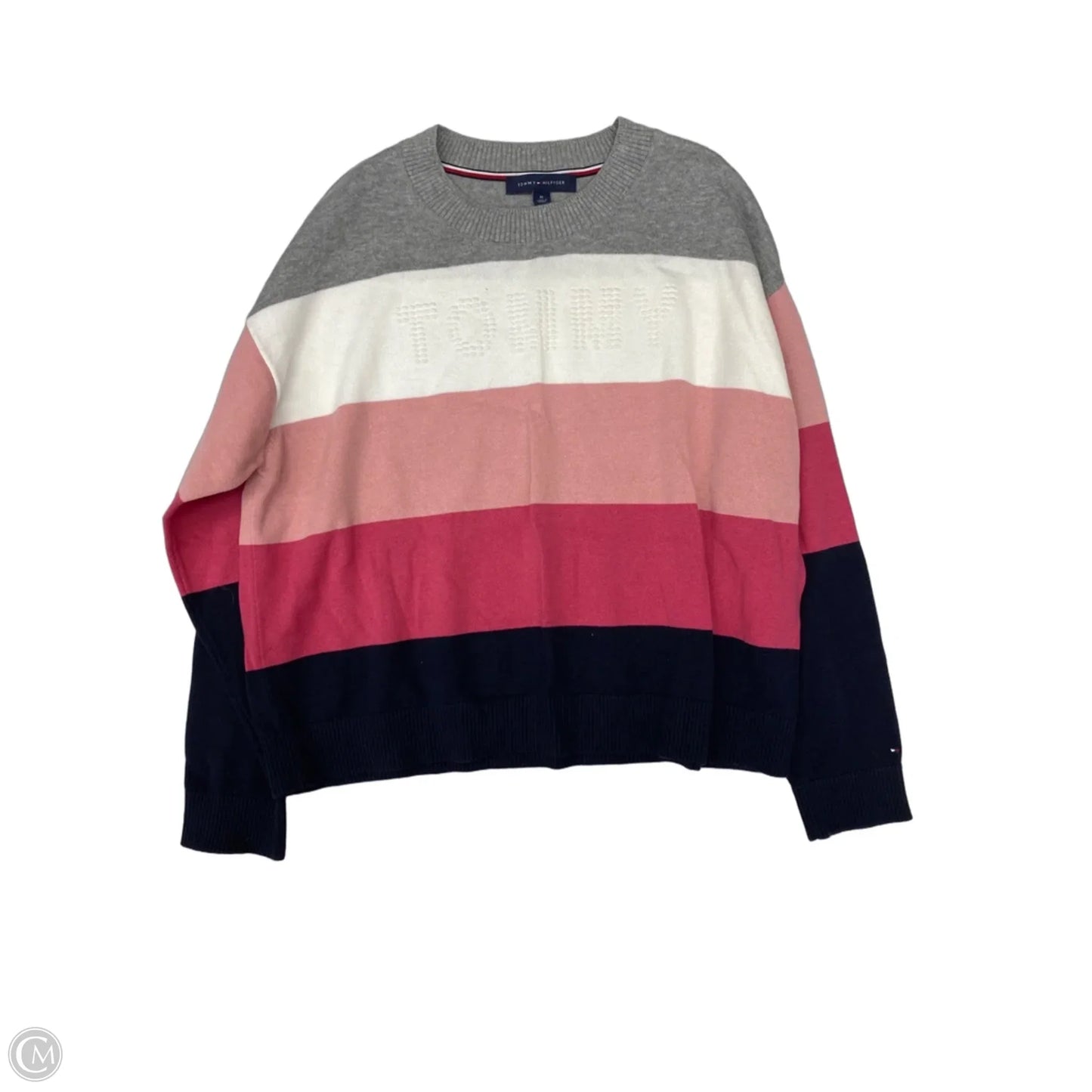 Sweater By Tommy Hilfiger In Blue & Pink, Size: M