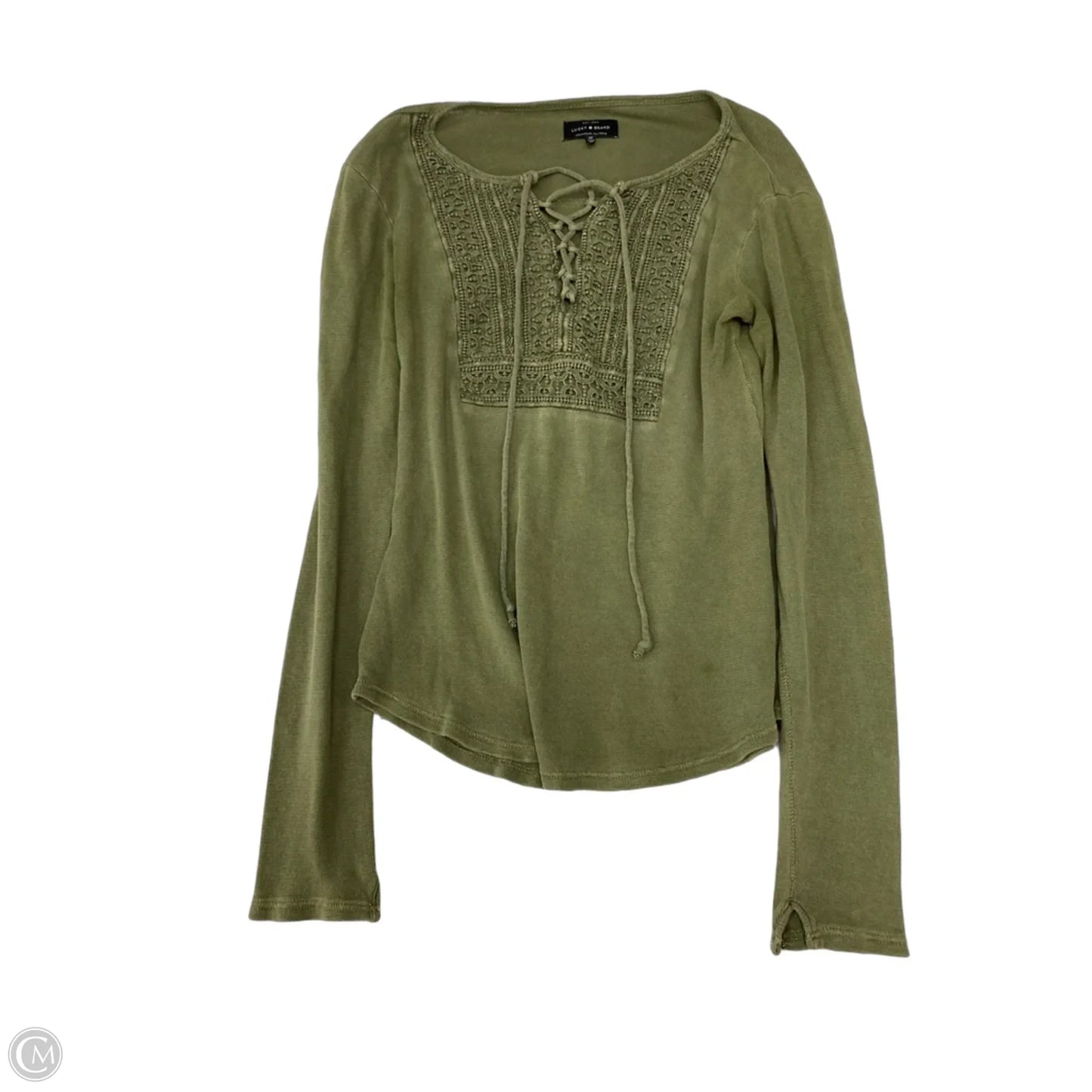 Top Long Sleeve By Lucky Brand In Green, Size: M
