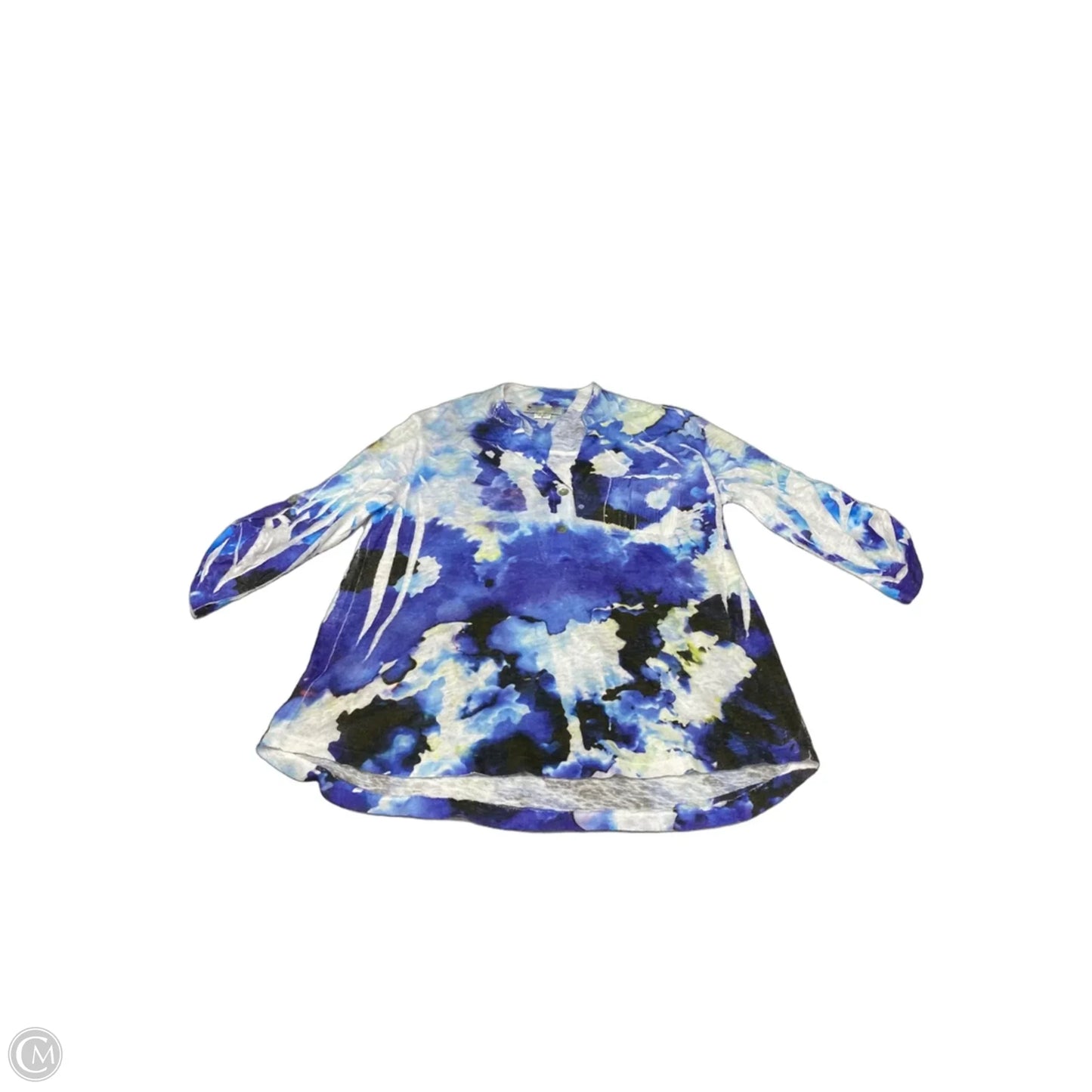 Top 3/4 Sleeve By Impulse In Blue & White, Size: S