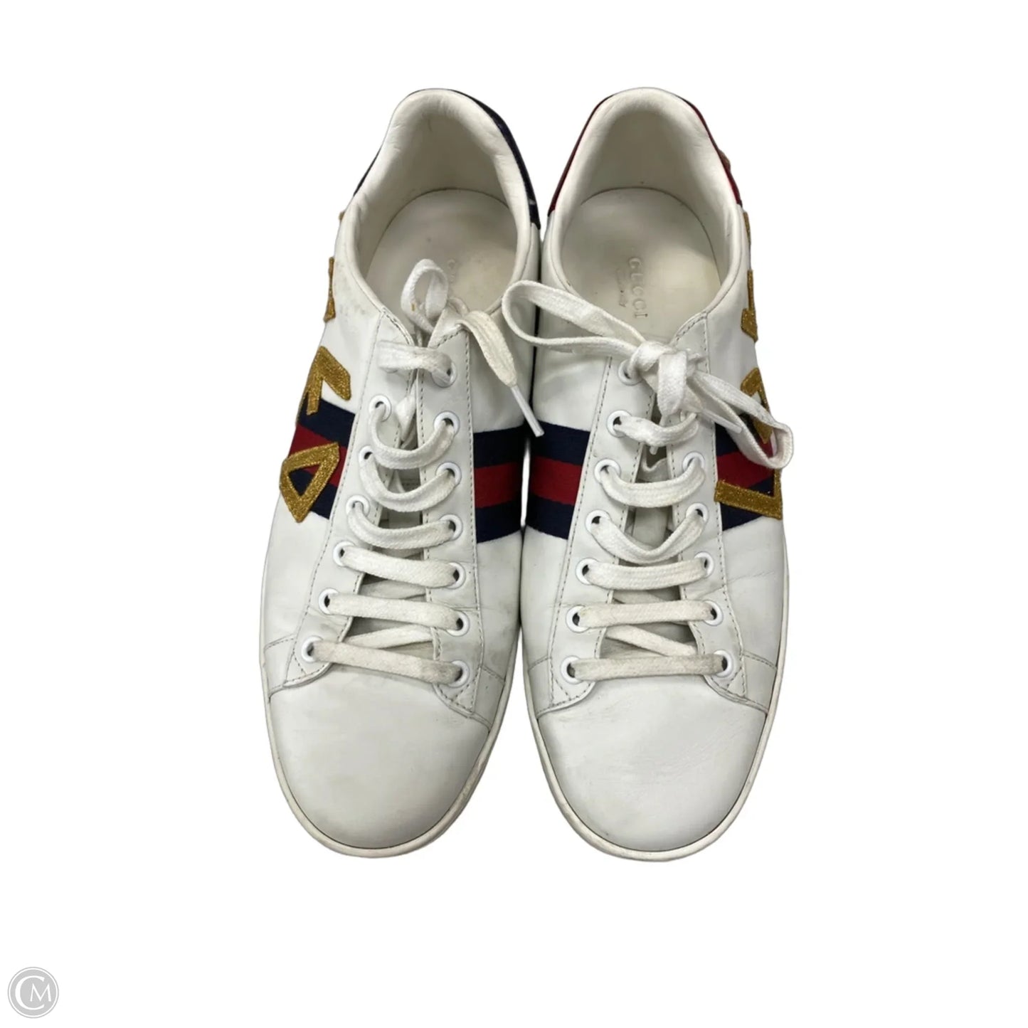 Shoes Luxury Designer By Gucci In White, Size: 10.5