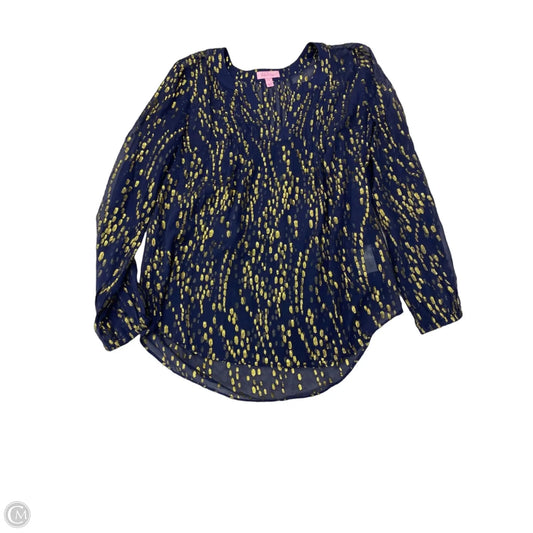Top Long Sleeve Designer By Lilly Pulitzer In Navy, Size: S