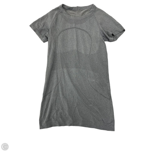 Athletic Top Short Sleeve By Lululemon In Grey, Size: S