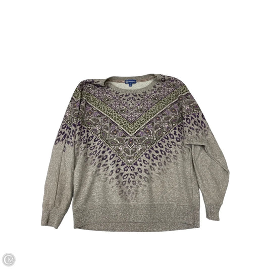 Sweatshirt Crewneck By Democracy In Grey & Purple, Size: S