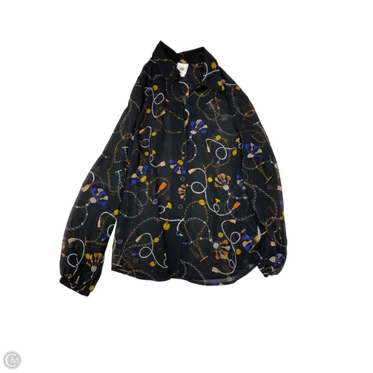 Blouse Long Sleeve By Cabi In Multi-colored, Size: S