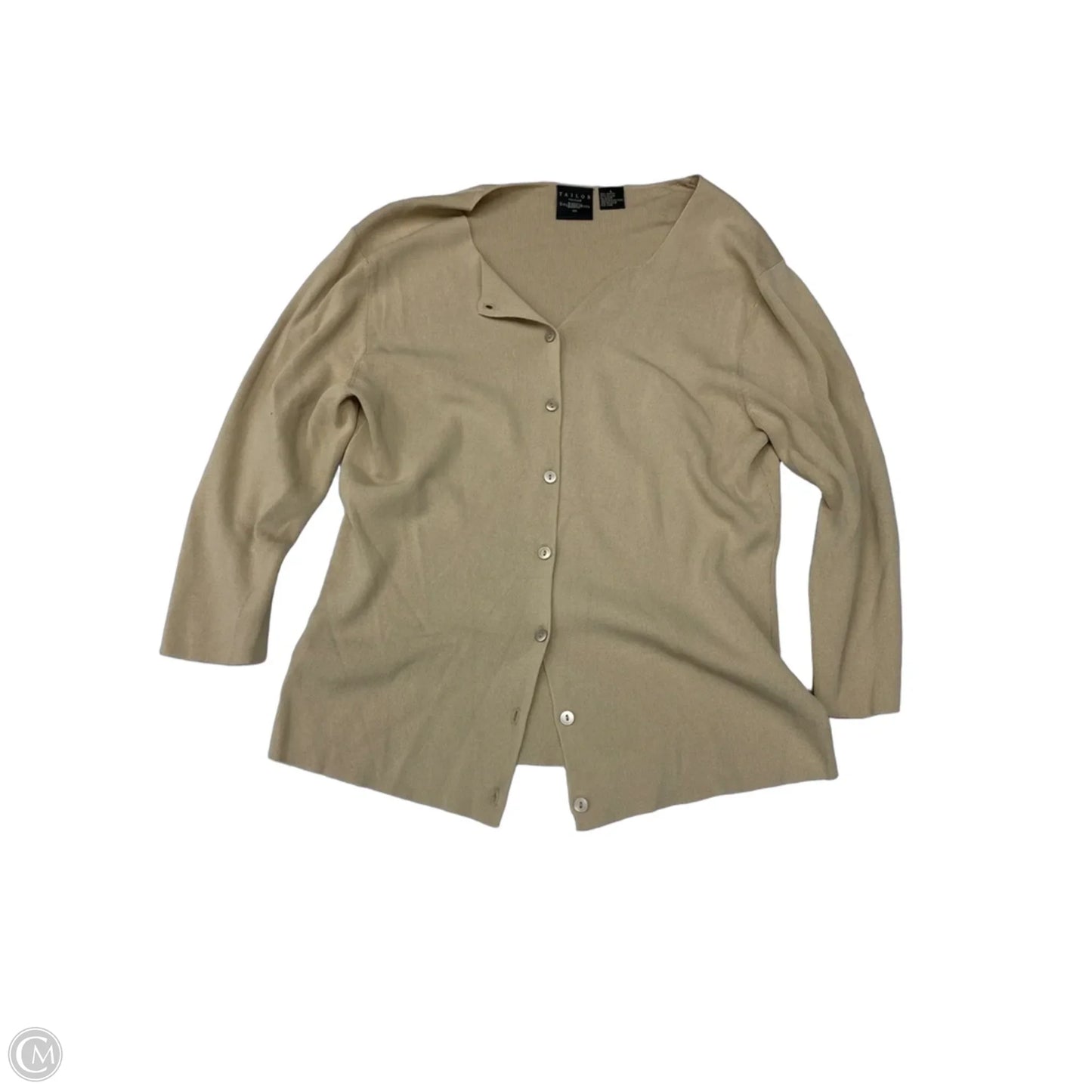 Cardigan By Tailor By B Moss In Beige, Size: L